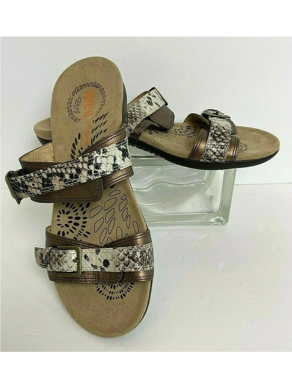Weil Orthoheel 8 B 39 Mystic Sandals Bronze Faux Snake